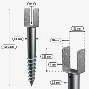 Sraigtiniai poliai 685 tech