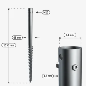 Sraigtiniai poliai G1550 68 tech