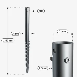 Sraigtiniai poliai G1550 76 tech