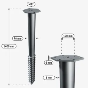 Sraigtiniai poliai m1400 76 tech
