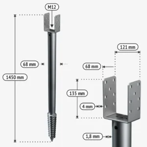 Sraigtiniai poliai U1450 tech